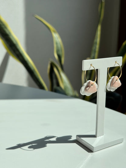 Orecchini Sisu Nunchi duo gold Creative Bloom ceramiche e gioielli con un'anima mantra da indossare